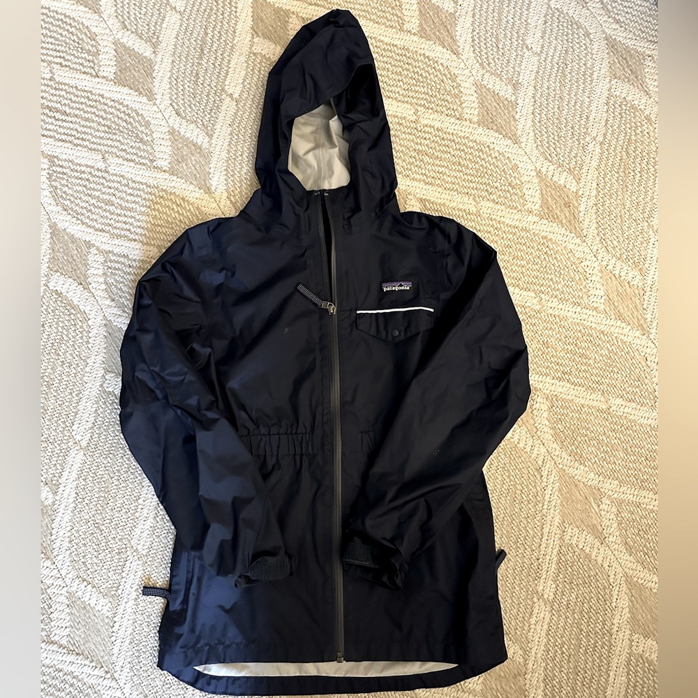 Patagonia Torrentshell Rain Jacket Navy Kids Size L (10)